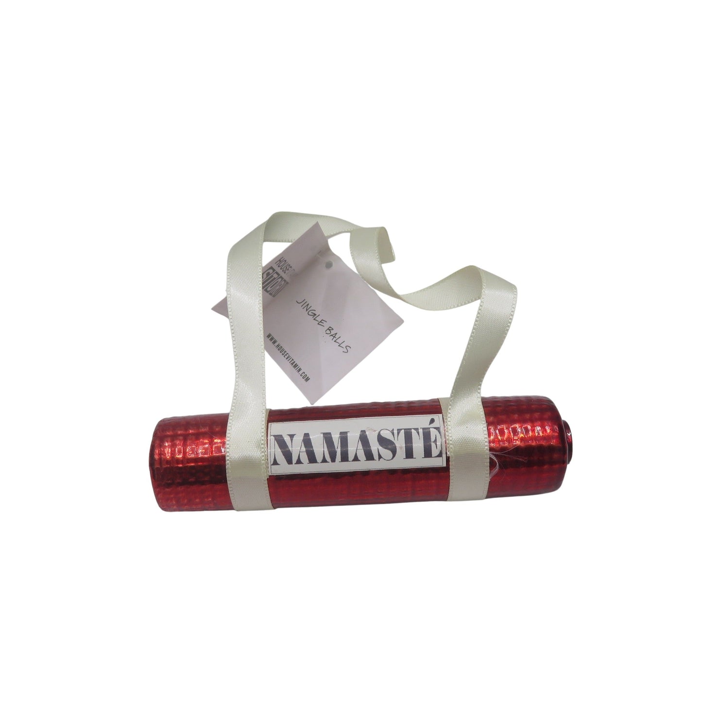 (Kerst) decoratie Yoga Mat Ornament - Glass - Rood - 3x3x11cm
