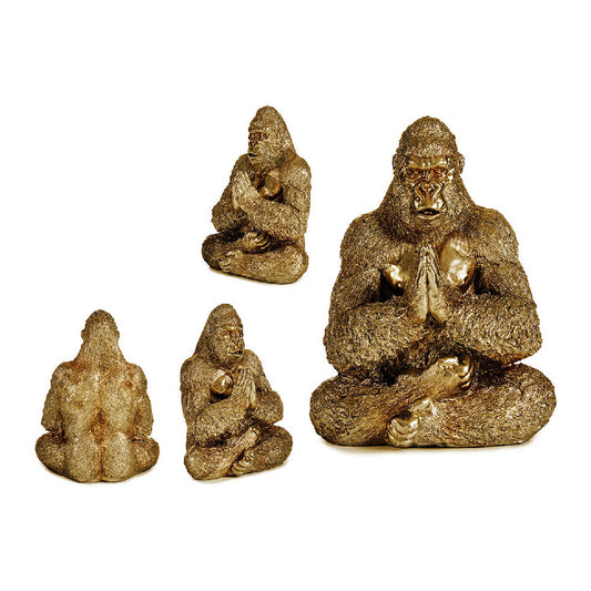 Zen Gorilla Yoga Goud 16 x 27,5 x 22 cm