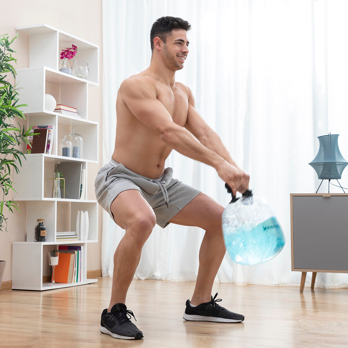 Aqua Kettlebell – 10kg water gewicht + Voetpomp en Gids